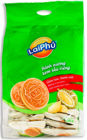 0357 BÁNH QUY LAI PHÚ KEM SẦU RIÊNG 350G