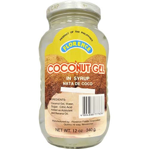 THẠCH DỪA TRẮNG FLORENCE COCONUT GEL IN SYRUP CANNED NATA DE COCO GREEN