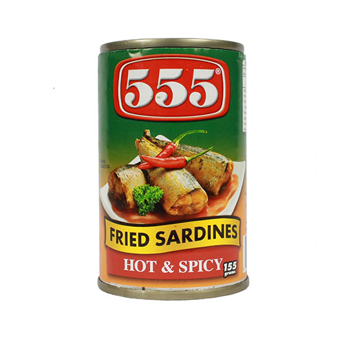 CÁ MÒI HỘP SỐT CAY 555 FRIED SARDINES CANNED HOT & SPICY 155g