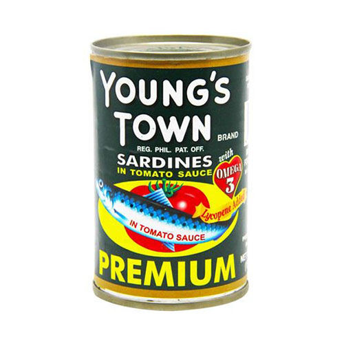 CÁ MÒI HỘP SỐT CÀ CHUA YOUNG'S TOWN SARDINES CANNED IN TOMATO SAUCE XANH NEW 155g