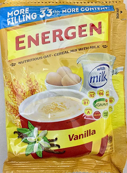 BỘT YẾN MẠCH VỚI SỮA VANILLA ENERGEN NUTRITIOUS OAT-CEREAL MIX WITH MILK VANILLA (HANGER) (FHO) NEW