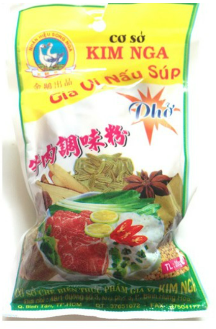 0025 GIA VỊ NẤU SÚP PHỞ KIM NGA 30G