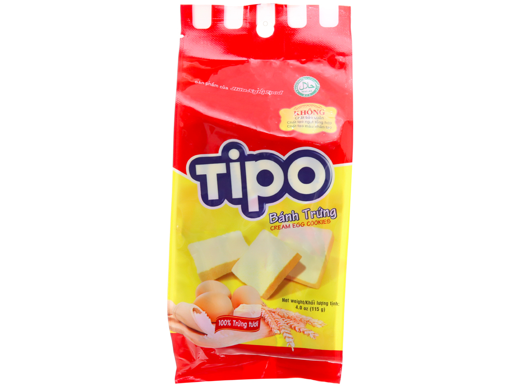 0203 BÁNH TRỨNG TIPO GÓI 115G