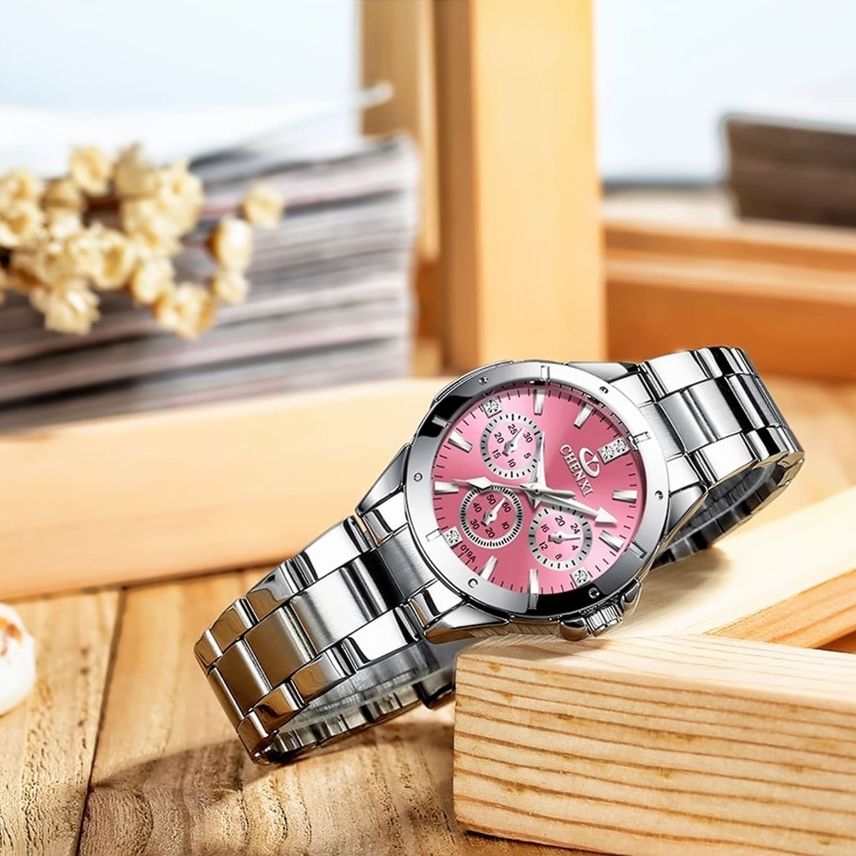 CHENXI STAINLESS STEEL STRAP WATERPROOF QUARTE WATCH